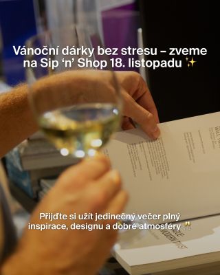 Předvánoční Sip ‘n’ Shop je zpátky!🎄 Přijďte si užít jedinečný večer plný umění, designu a sváteční atmosféry – už příští...